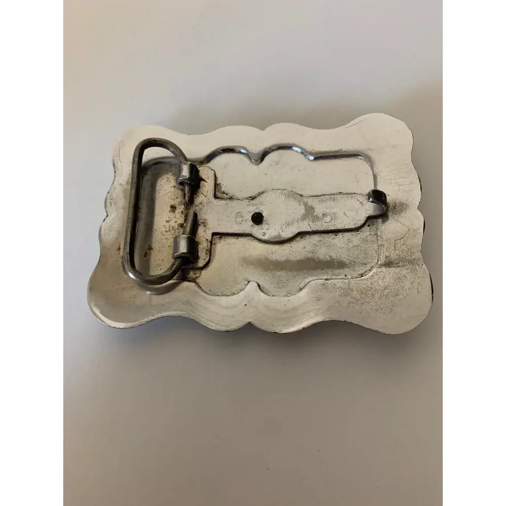 LONGHORN & GUNS METAL BELT BUCKLE